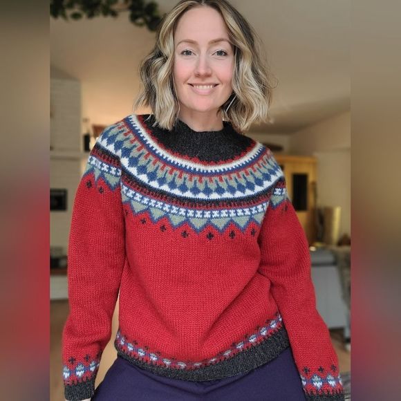 Eddie Bauer Sweaters - The Willis 100% Wool Fair Isle Sweater by Eddie Bauer Womens Sz L